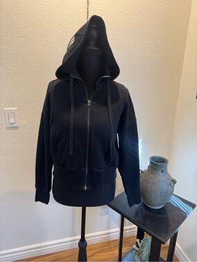 Core 10 Brand Black Full-Zip Hooded Sweatshirt with Drawstring